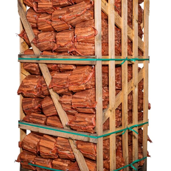 Leña de pino y abeto, saco de 22 litros, palé de 80 sacos