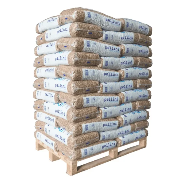 Pellets de madera Pellini ENplus A1 – palé con 66 sacos de 15 kg cada uno (990 kg)