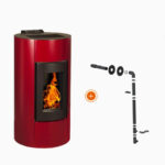 Oferta especial: estufa de pellets estanca Burdeos EMAFLAM ALBA 12 kW + kit de conducto de humos